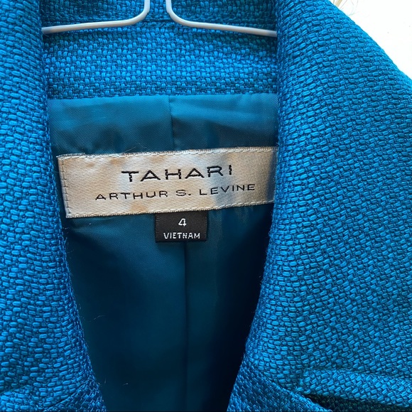 Tahari Arthur S Levine Teal Blazer - Picture 4 of 10